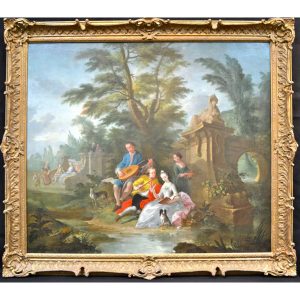 figures in a landscape attributed to Pater